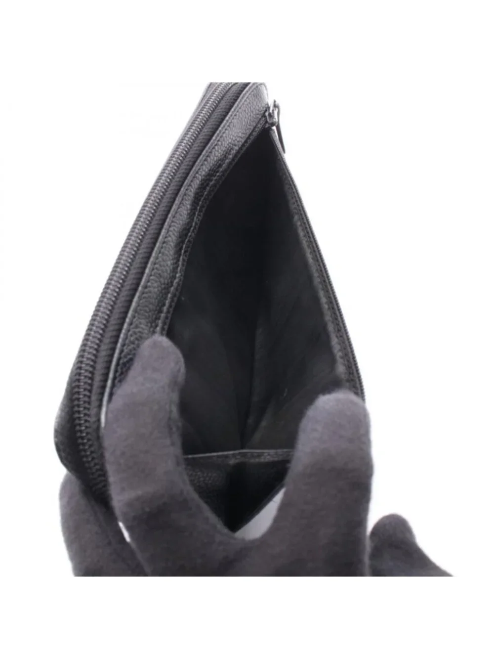 Chanel Round Wallet CC Logo Black Caviar Leather